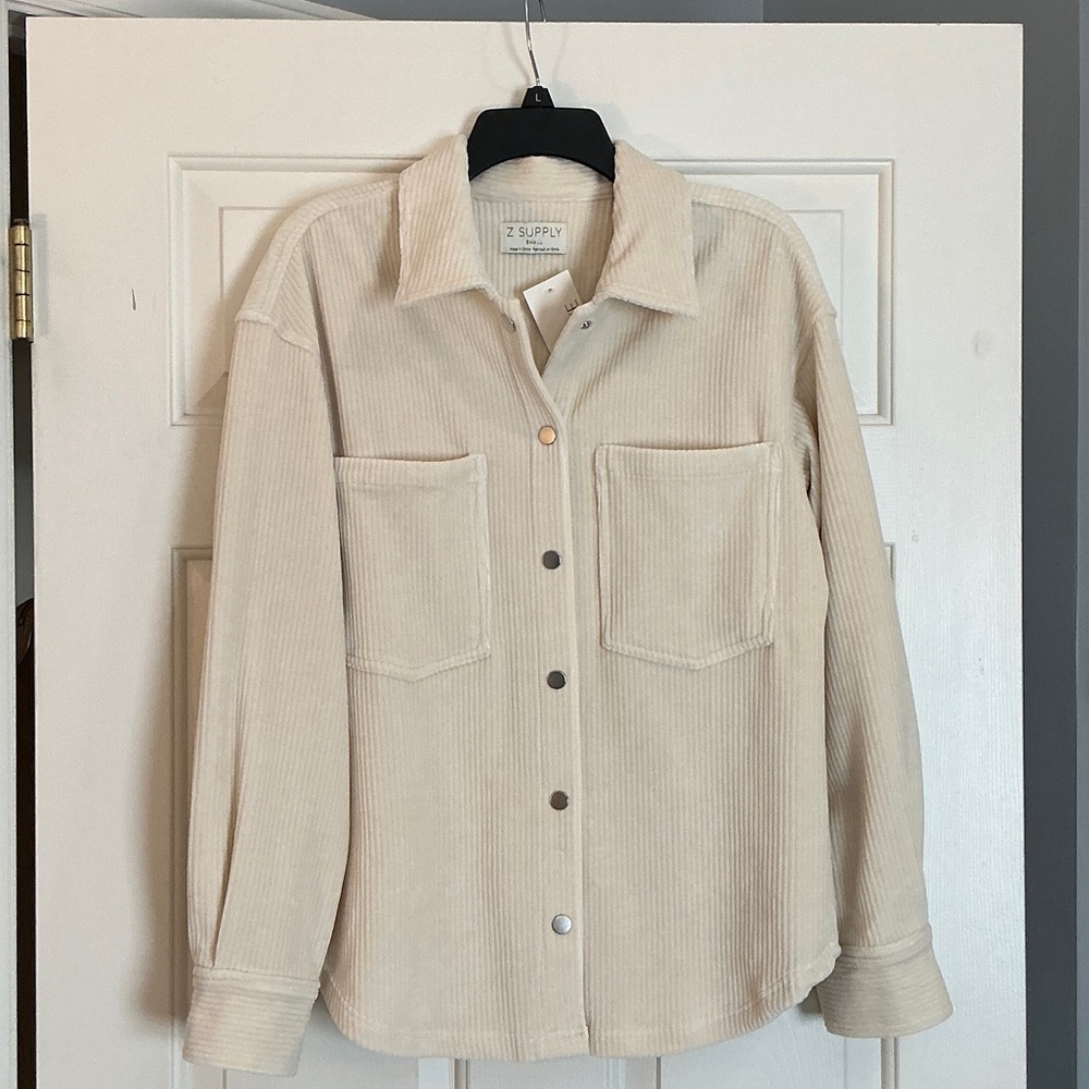 Z Supply Women’s Union Knit Cord Jacket size Small NWT Adobe White